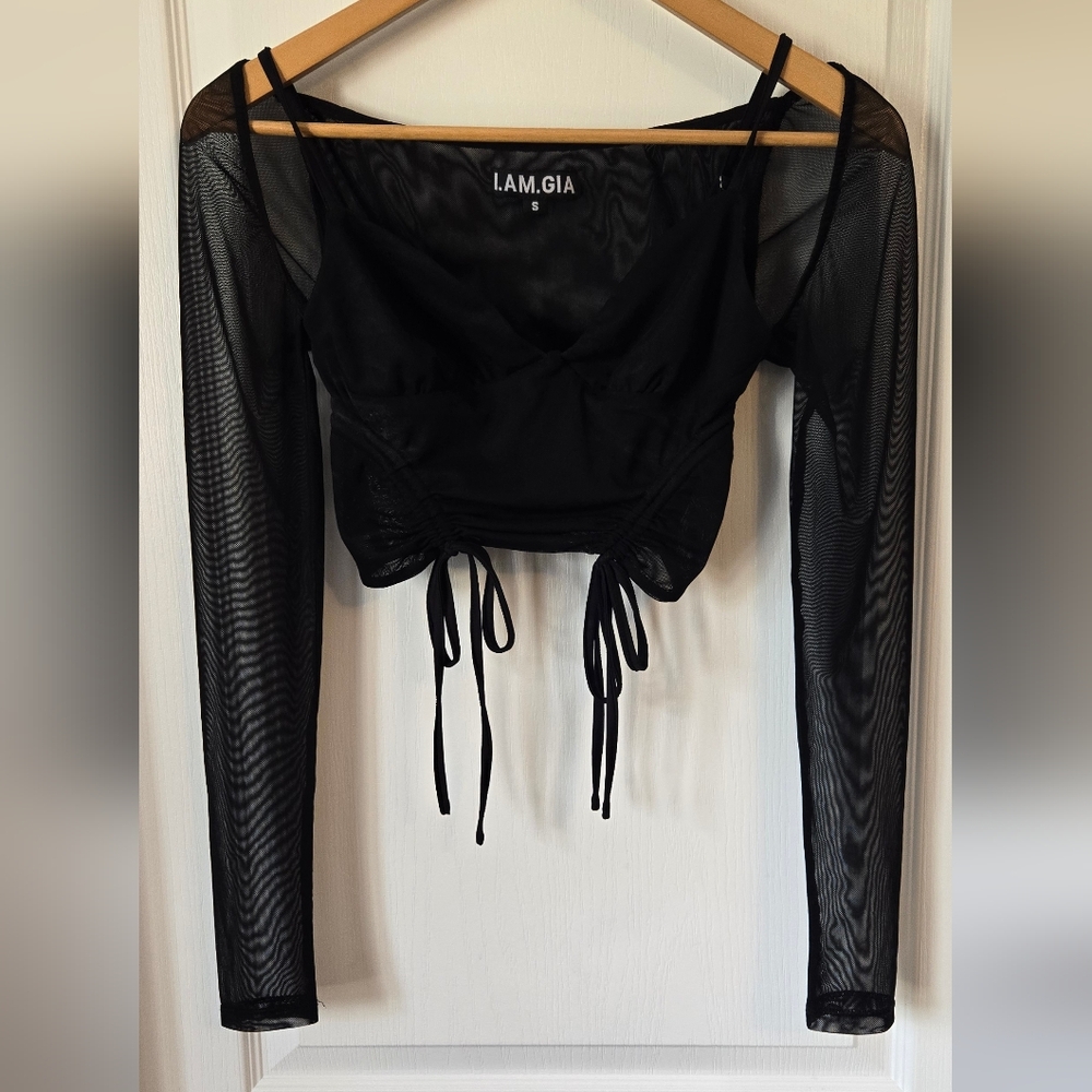 I AM GIA sheer black top - Picture 2 of 6